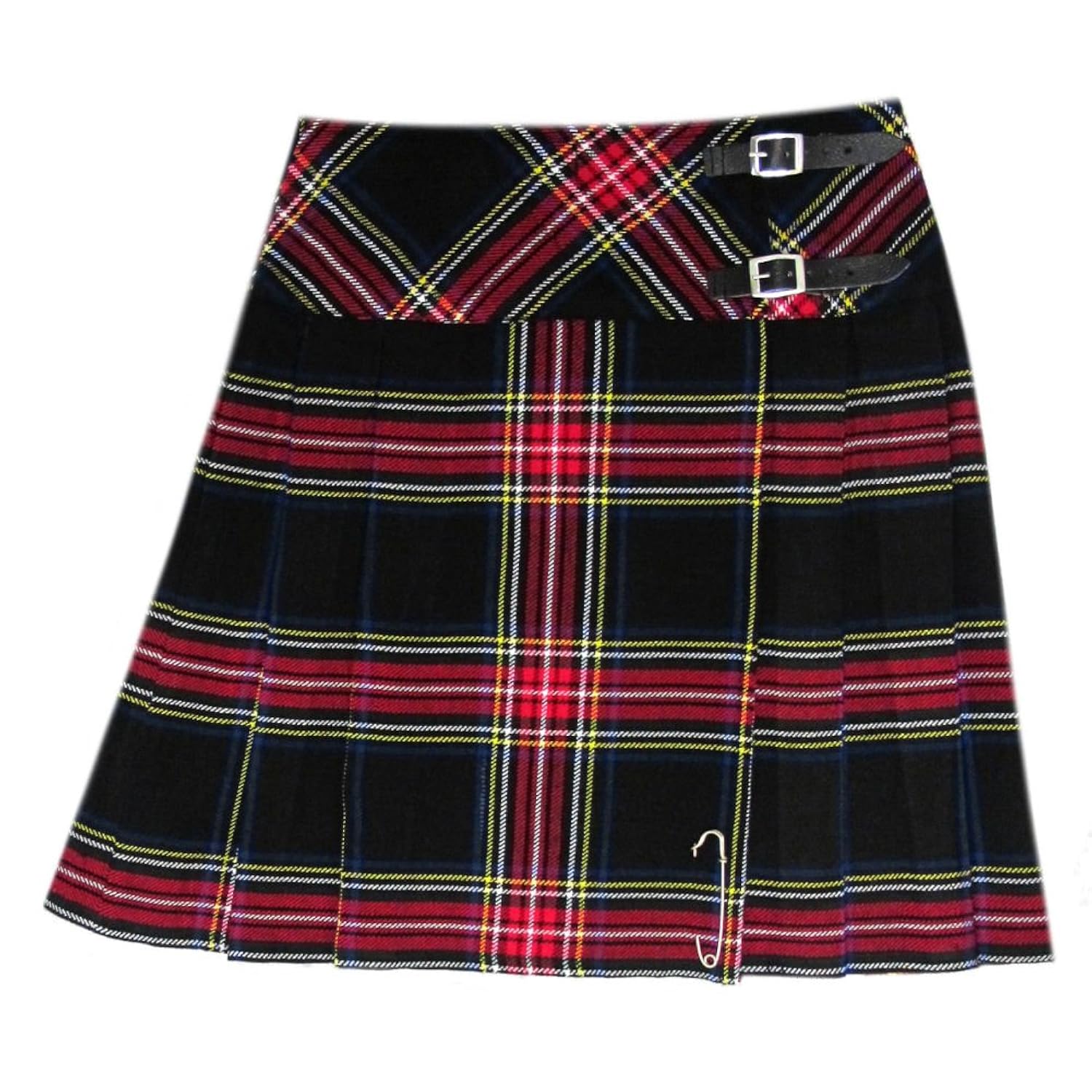 new black stewart 20" scottish highland kilt skirt - us4 - us26